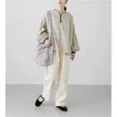 かぐれ kagure 23SS リネン ストライプ ギャザー ブラウス