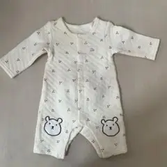 クマの顔ロンパース 50-60cm ホワイト