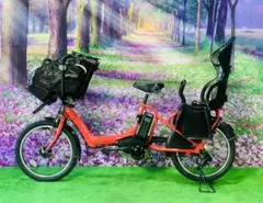❹ 4527子供乗せ電動自転車ブリヂストン3人乗り新品20インチ良好バッテリー