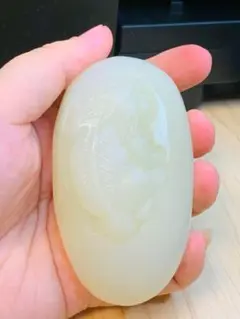 和田玉 白玉聖獸貔貅 手把物