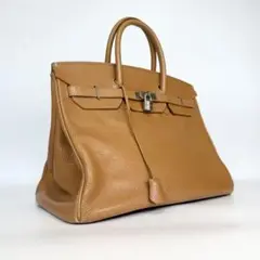 ヘンリーハイクラス レザー　ハンドバッグ　キャメル　ブラウン　南京
