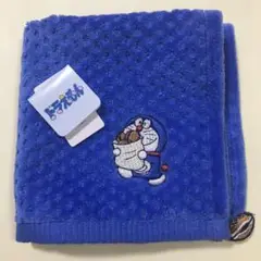 ③ドラえもん　タオルハンカチ　刺繍　どら焼き　ブルー