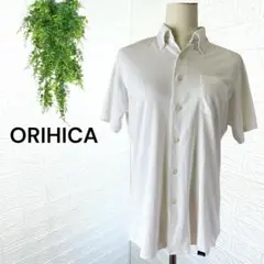 2722【ORIHICA】ポロシャツ 半袖 シンプル 無地 ホワイト M