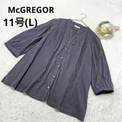 McGREGOR マックレガー 長袖シャツ 紫 バンドカラー/11号(L)