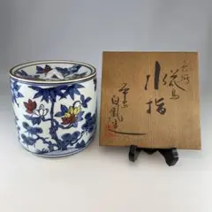【茶道具】平安白鳳造　色絵花鳥水指（共箱）送料込 茶道具】平安白鳳造 色絵花鳥水指（共箱）送料込 工芸品