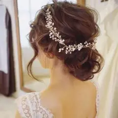 シルバー ヘッドドレス 小枝 ヘアアクセサリー 結婚式 ウェディングl