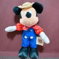 ディズニーランド 33周年 ミッキー ぬいぐるみバッチ ぬいバ 農夫くん