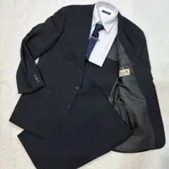 【美品】五大陸 カノニコ スーツ セットアップ ストライプ ダークグレー