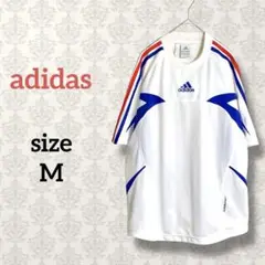 アディダス【M】サッカーユニフォーム 半袖 Tシャツ ストレッチ ホワイト