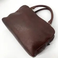 良好 HIROFU ヒロフ ハンドバッグ ミニボストン レザー ブラウン