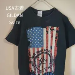 USA古着 GILDAN HAN UNITED アメリカ国旗 TシャツS
