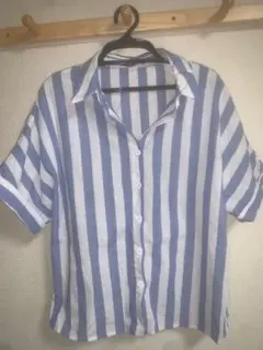 SHEIN 半袖ストライプシャツ Mサイズ
