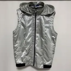 LANVIN SPORT フード付きベスト シルバー 38