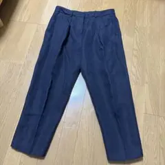 JOSEPH 綿麻混　スラック風 タック入り　パンツ　サイズ38 ネイビー