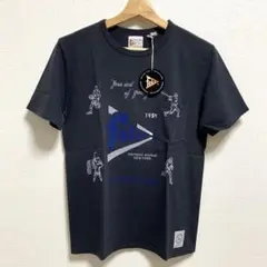 未使用フェルコ　アメリカ製丸胴プリントTシャツ　ブラックスミクロ36S