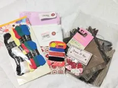 手芸素材セット 糸・布・ボタン・ジッパー