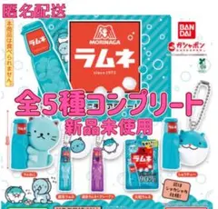 森永ラムネ ミニチュアチャーム 全５種コンプリート 新品未使用 ガチャ
