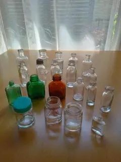 レトロ瓶☆小瓶20個セットB・薬・化粧・染料・昭和レトロ・インテリア小物・チビン