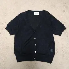 UNITED ARROWS ブラックラメ 半袖カーディガン フリーサイズ