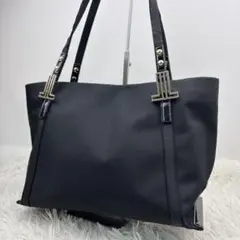 未使用級✨LANVIN en Bleu ナイロン×レザー A4トートバッグ 黒