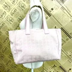 CHANEL ニュートラベルライン トート ショルダーバッグ ピンク EM17