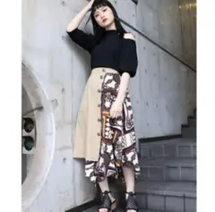 MURUA スカーフドッキングスカート