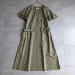 【未使用】ラトータリテ　Ｖネック　フリル袖　前開き　ワンピース　ベルト