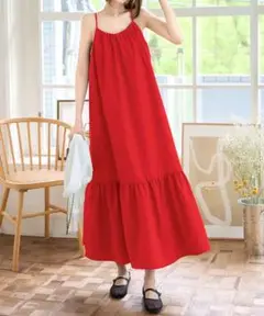 【ほぼ新品✨】赤ワンピース