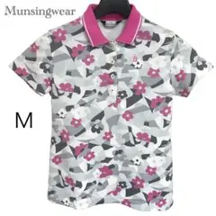 Munsingwear マンシングウェア 花柄 ポロシャツ Mサイズ
