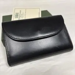 美品✨ホワイトハウスコックス　三つ折り財布　ブラック×レッド ブライドルレザー