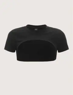 SHEIN クロップドトップス XS ブラック