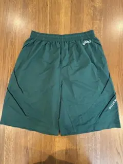 【お得品】asics ダークグリーン バスケットボールショーツ