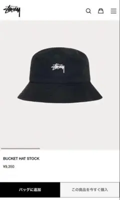 STUSSY ブラック バケットハット