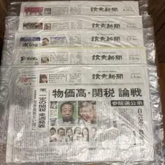 読売新聞朝刊 未開封 25年6月30日7月1日2日3日4日 5日分