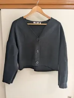 UNIQLO U ボタン付き Vネック カーディガン Lサイズ ブラック