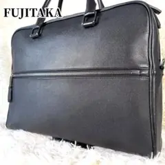 フジタカ FUJITAKA オールレザー ビジネスバッグ A4可 通勤通学 黒