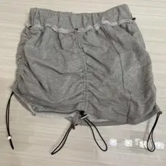 グレー　スカート　韓国ブランド　紐付き　シンプル　ストリート