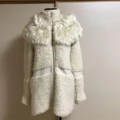 Blumarine アルパカコート ファーコート ホワイト系 サイズ38