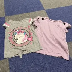 ユニコーンTシャツと薄紫Tシャツセット120cm