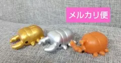 カブトムシ クワガタ 金 銀 ソフビ 計３個