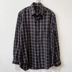 カシミヤ混　チェック　シャツ　テンセル混　ベストオブベスト　M