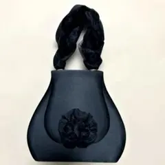 ブラックフォーマルバッグ 花の装飾付き