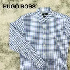 HUGO BOSSヒューゴボス 長袖ワイシャツ　ブルーホワイトチェック