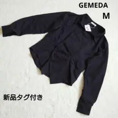 新品タグ付き GEMEDA ジェメダ ブラック 長袖ラップシャツ M