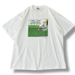【90s】USA製 SHOEBOX 芝刈り ユーモア イラストTシャツ XL