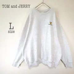 a2697【トムとジェリー】刺繍×バックプリントトレーナー スウェット ジェリー