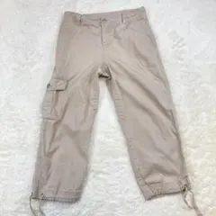 リズクレイボーン ベージュ カーゴパンツ サイドポケット付き L 32-56