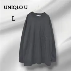 ユニクロユー　長袖カットソー ポケット付き　ブラック　シンプル　L