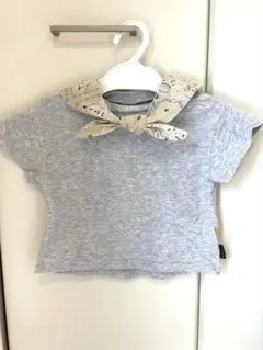 petit main 襟付きグレーTシャツ