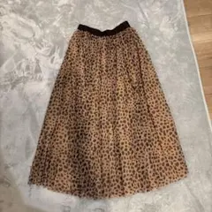 ジェブシュカ レオパード柄 シフォンロングスカート